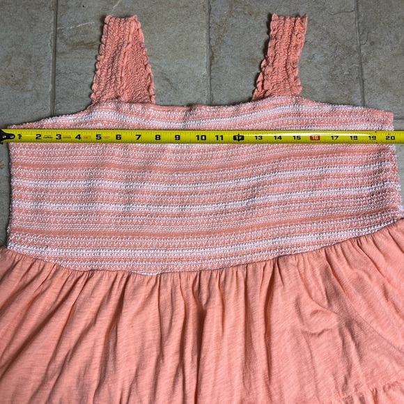 Torrid 4 Plus Smocked Babydoll Blouse Peach Ruffle Strap Cottagecore Festival - Picture 10 of 14